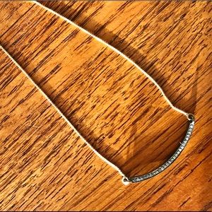 Karen London curved bar crescent diamond necklace